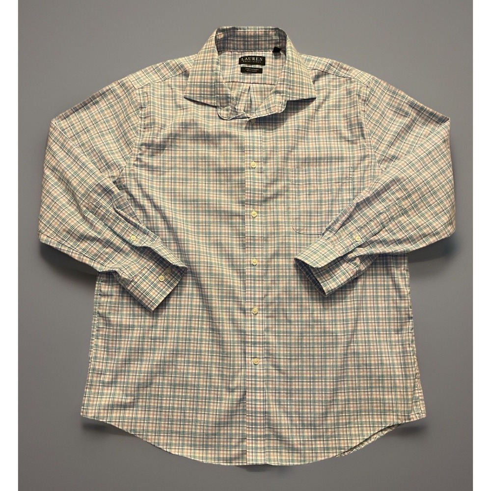 Lauren Ralph Lauren Button Up Shirt Black Label Stretch Colorful Plaid XL JBHS
